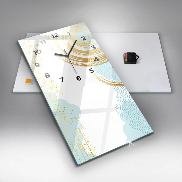Reloj de vidrio vertical Patrón decorativo - espejomat.es
