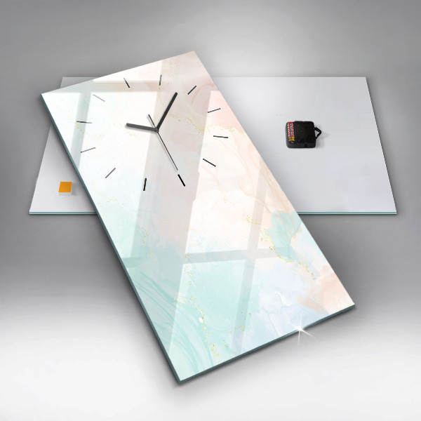 Reloj de cristal vertical Mármol acuarela - espejomat.es