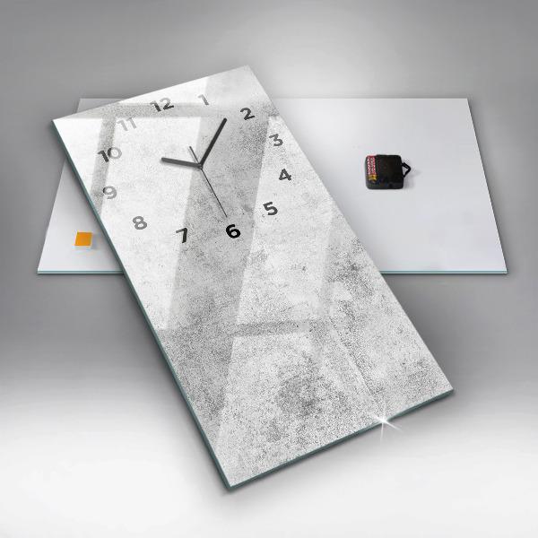 Reloj de vidrio vertical Pared de hormigón - espejomat.es