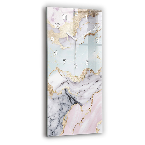 Reloj de cristal vertical Mármol pastel - espejomat.es