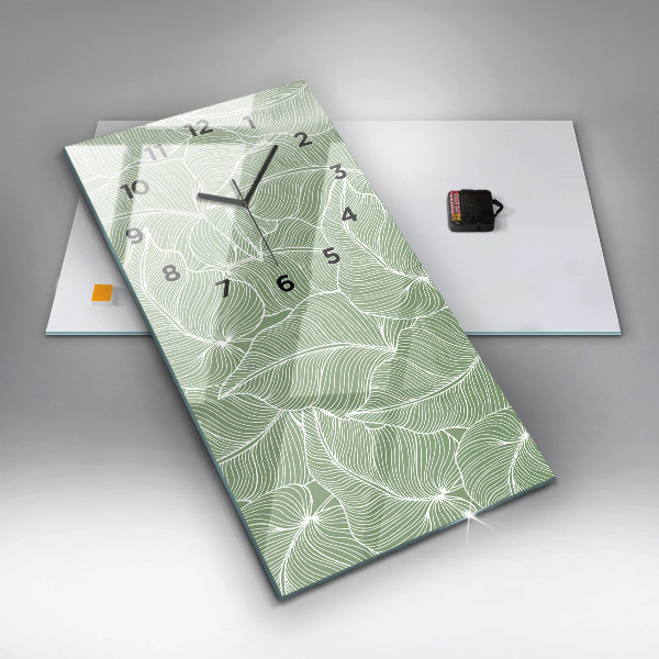 Reloj vertical Patrón de hojas de la naturaleza - espejomat.es