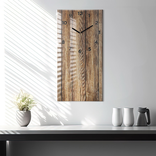 Reloj de vidrio vertical Tablas de madera - espejomat.es