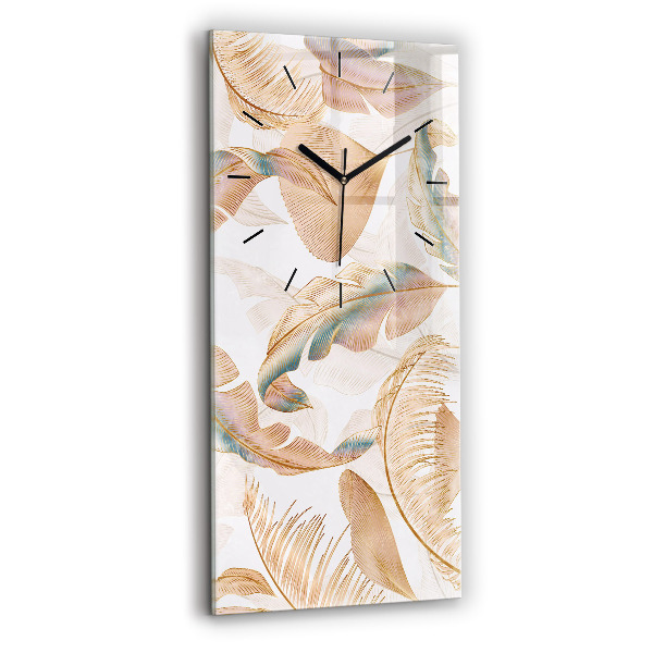 Reloj de vidrio vertical Naturaleza patrón de hoja - espejomat.es