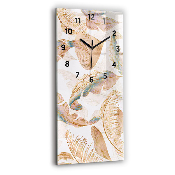 Reloj de vidrio vertical Naturaleza patrón de hoja - espejomat.es