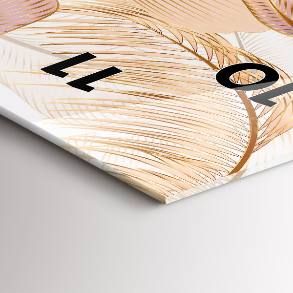 Reloj de vidrio vertical Naturaleza patrón de hoja - espejomat.es