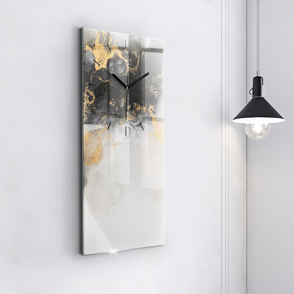 Reloj de cristal vertical Mármol artístico - espejomat.es