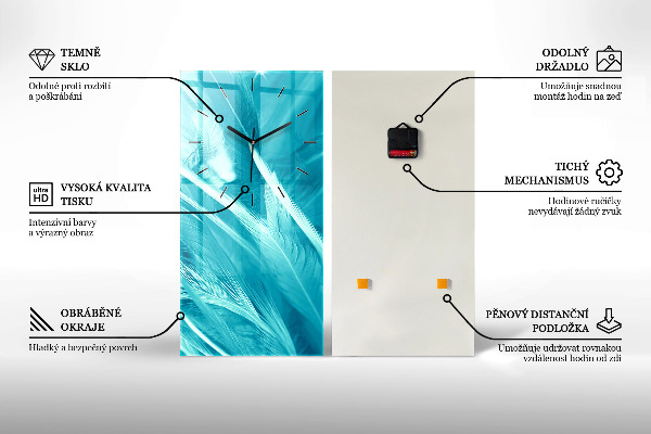 Reloj de cristal vertical Mármol artístico - espejomat.es