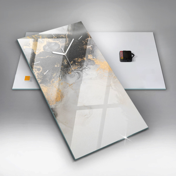 Reloj de cristal vertical Mármol artístico - espejomat.es