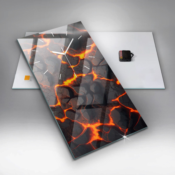 Reloj de vidrio vertical Volcán de lava - espejomat.es