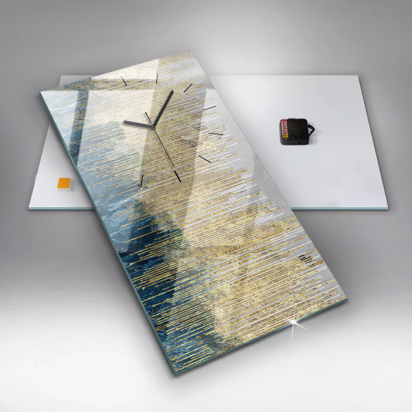 Reloj vertical Patrón decorativo y oro - espejomat.es