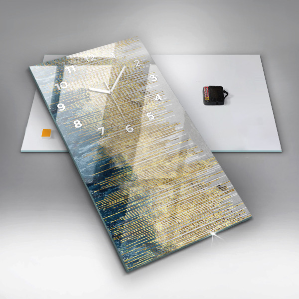 Reloj vertical Patrón decorativo y oro - espejomat.es