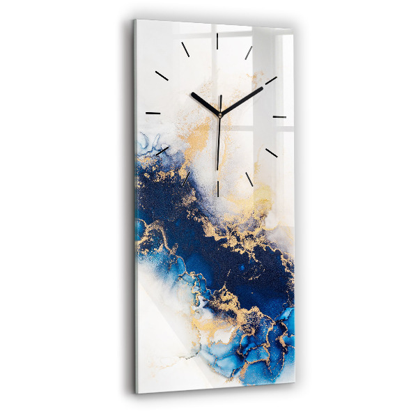 Reloj de cristal vertical Patrón de mármol - espejomat.es