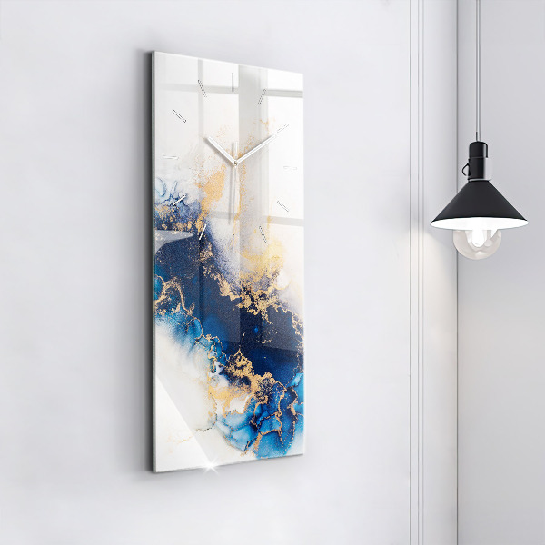 Reloj de cristal vertical Patrón de mármol - espejomat.es