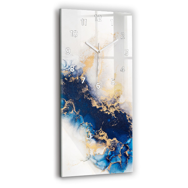 Reloj de cristal vertical Patrón de mármol - espejomat.es