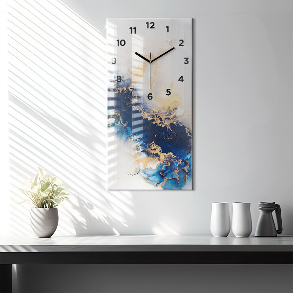 Reloj de cristal vertical Patrón de mármol - espejomat.es