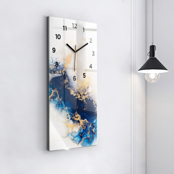 Reloj de cristal vertical Patrón de mármol - espejomat.es