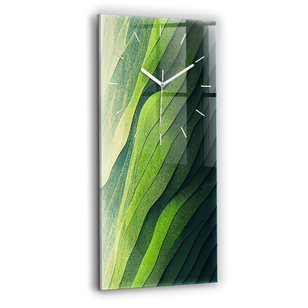Reloj vertical Campos verdes abstractos - espejomat.es
