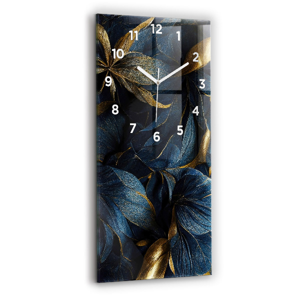 Reloj de vidrio vertical Flores decorativas - espejomat.es