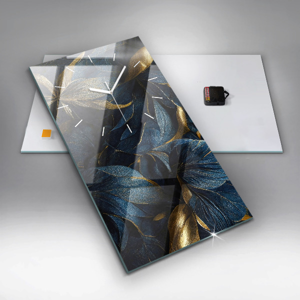 Reloj de vidrio vertical Flores decorativas - espejomat.es