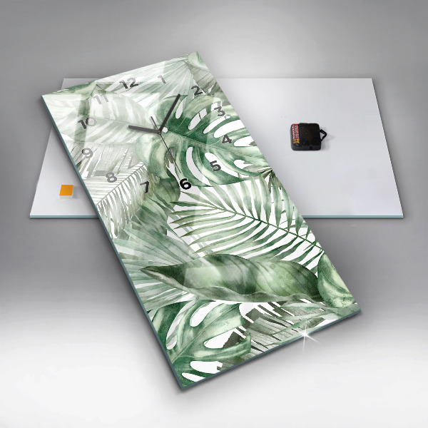 Reloj vertical Hojas de planta pintadas - espejomat.es