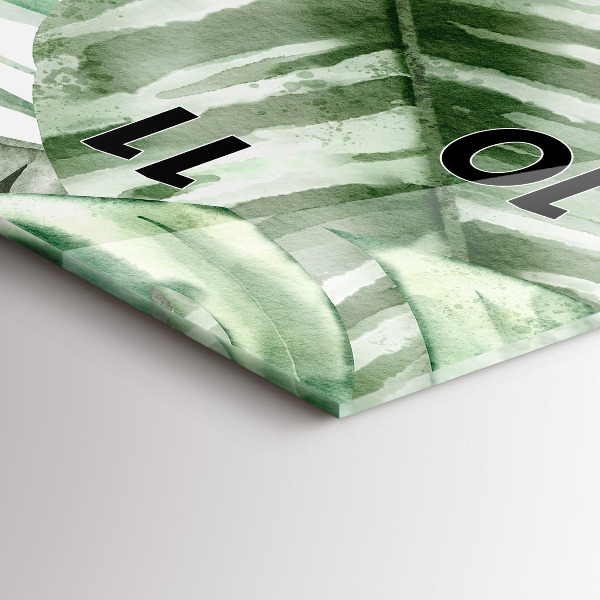 Reloj vertical Hojas de planta pintadas - espejomat.es