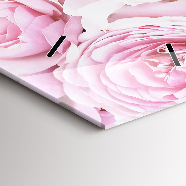 Reloj de vidrio vertical Flores decorativas - espejomat.es