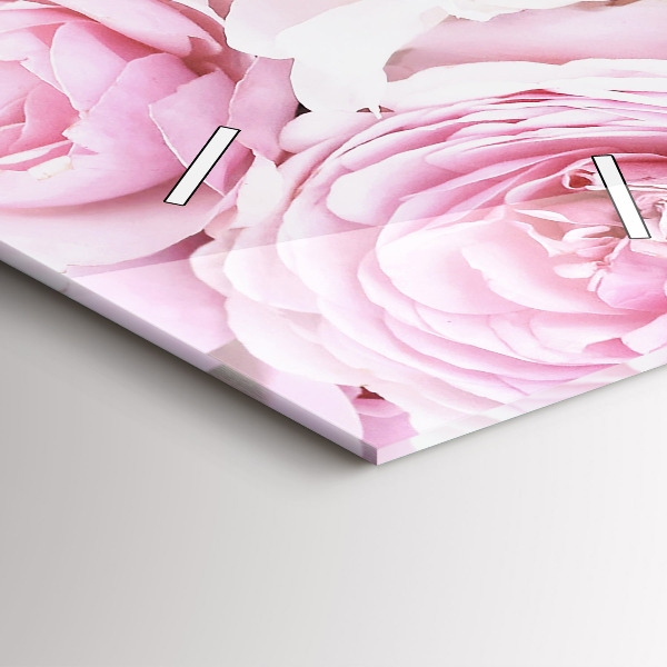 Reloj de vidrio vertical Flores decorativas - espejomat.es