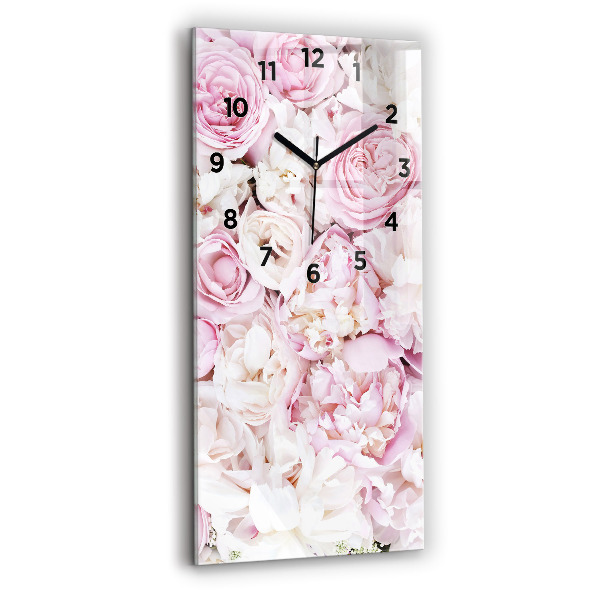 Reloj de vidrio vertical Flores decorativas - espejomat.es