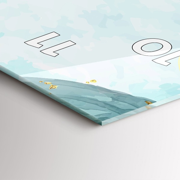 Reloj de cristal vertical Manchas de acuarela - espejomat.es