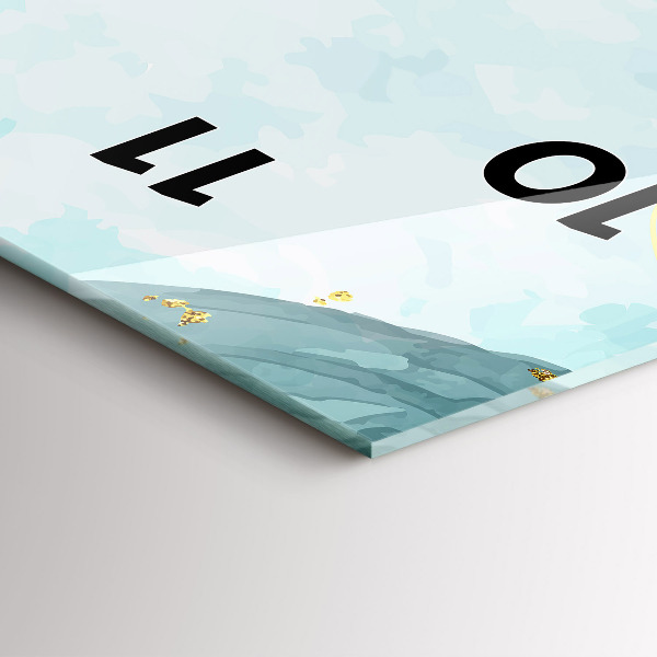 Reloj de cristal vertical Manchas de acuarela - espejomat.es