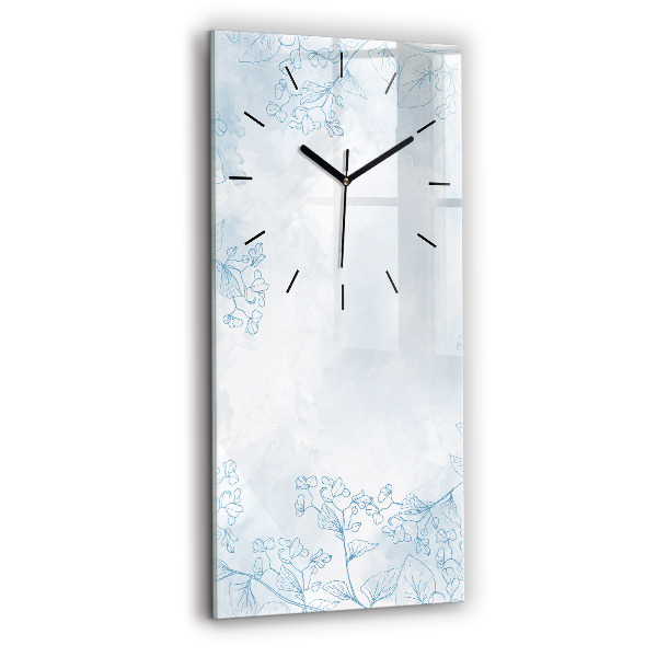 Reloj de vidrio vertical Dibujo de planta - espejomat.es