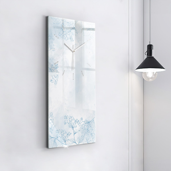 Reloj de vidrio vertical Dibujo de planta - espejomat.es