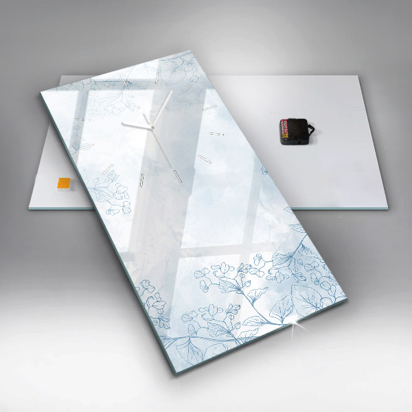 Reloj de vidrio vertical Dibujo de planta - espejomat.es