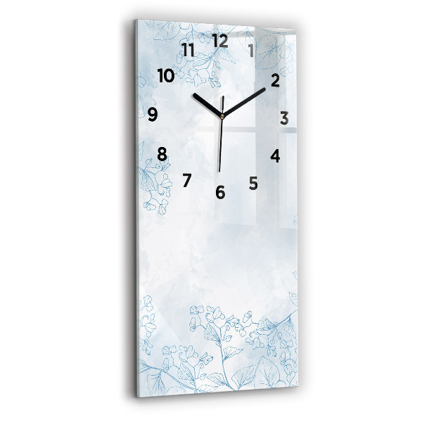 Reloj de vidrio vertical Dibujo de planta - espejomat.es