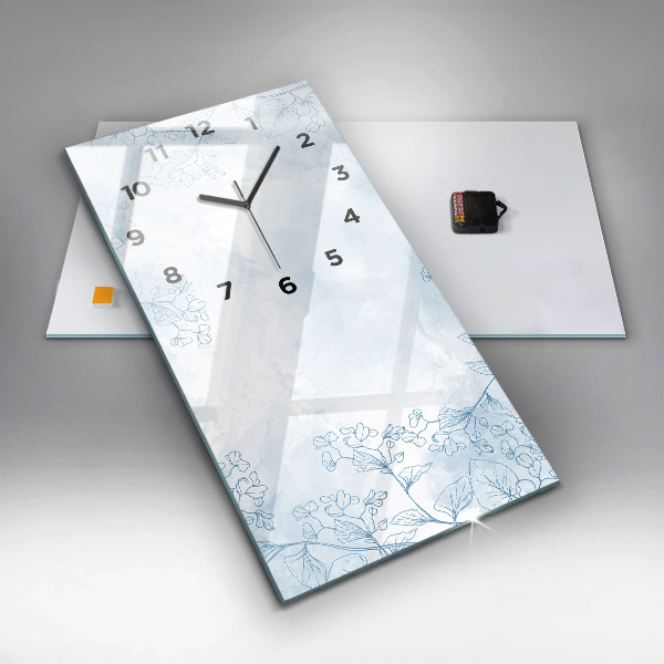Reloj de vidrio vertical Dibujo de planta - espejomat.es