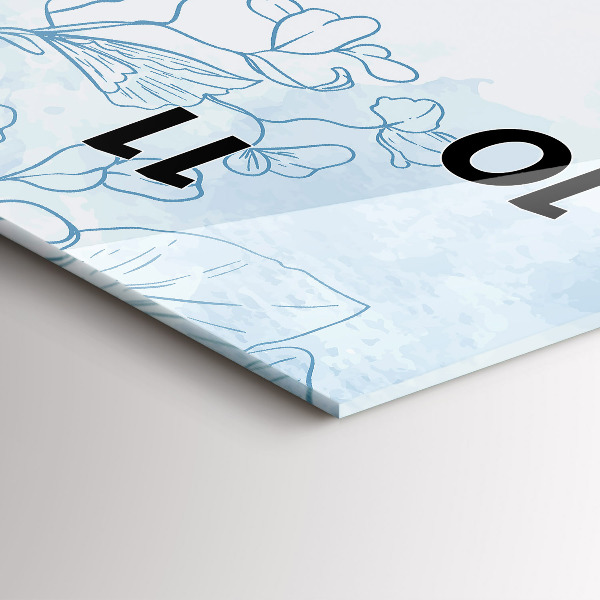 Reloj de vidrio vertical Dibujo de planta - espejomat.es