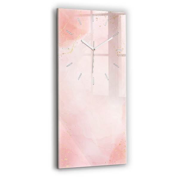 Reloj de vidrio vertical Mármol rosa - espejomat.es
