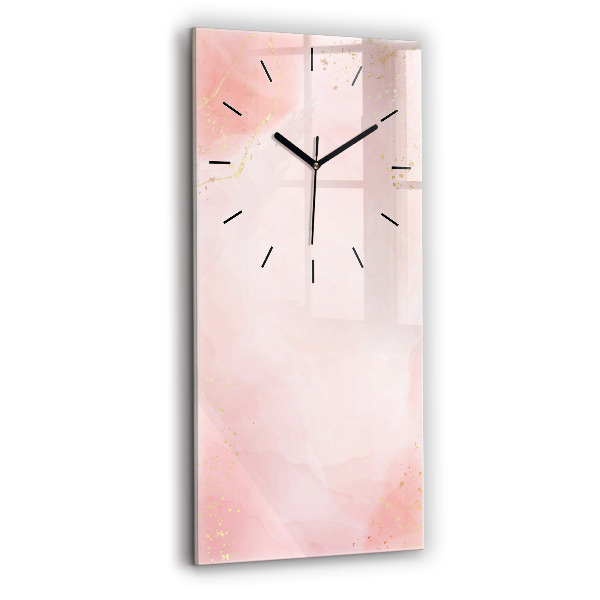 Reloj de vidrio vertical Mármol rosa - espejomat.es