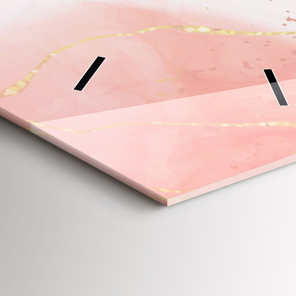 Reloj de vidrio vertical Mármol rosa - espejomat.es