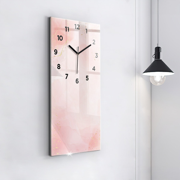 Reloj de vidrio vertical Mármol rosa - espejomat.es