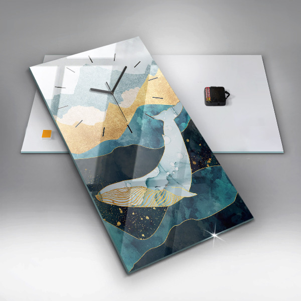 Reloj vertical Ballena abstracta - espejomat.es