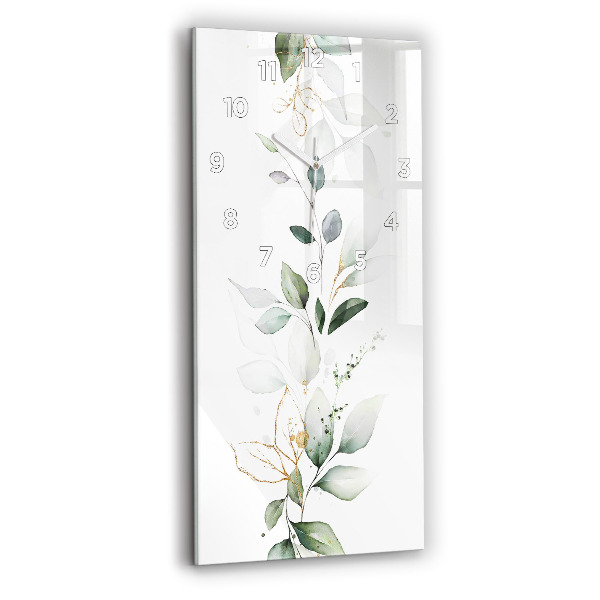 Reloj de vidrio vertical Hojas abstractas - espejomat.es