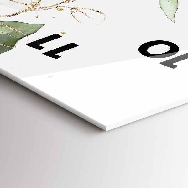 Reloj de vidrio vertical Hojas abstractas - espejomat.es