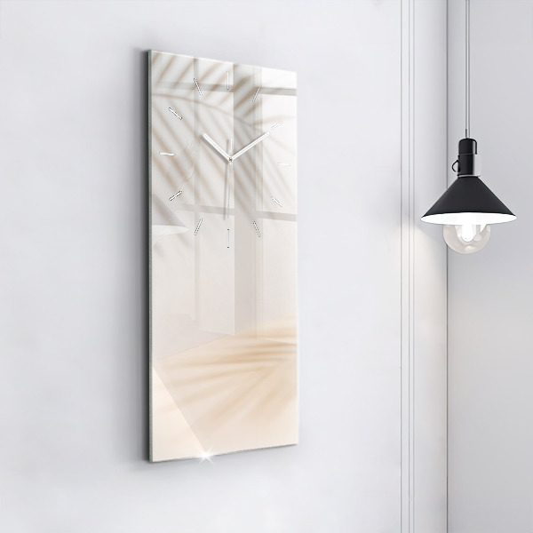 Reloj de vidrio vertical Abstracción en crema - espejomat.es