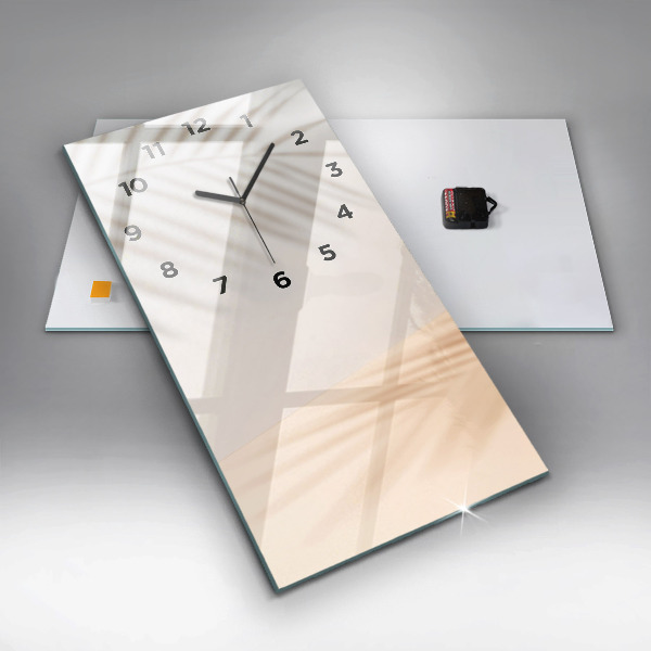 Reloj de vidrio vertical Abstracción en crema - espejomat.es