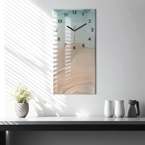 Reloj de vidrio vertical Abstracción ondulada - espejomat.es