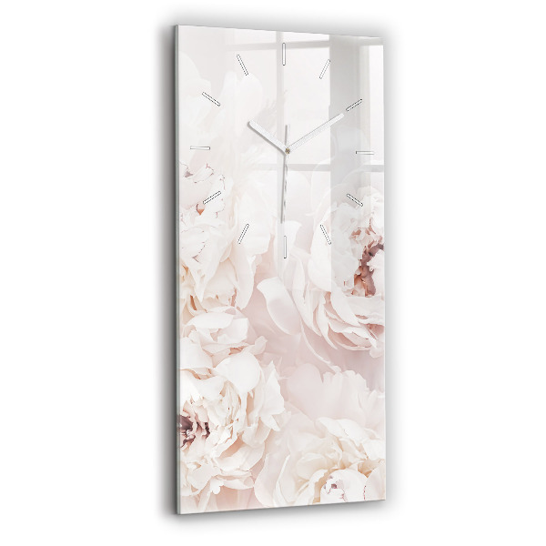Reloj de cristal vertical Flores de peonía - espejomat.es