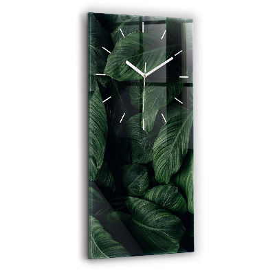 Reloj de vidrio vertical Monstera tropical - espejomat.es