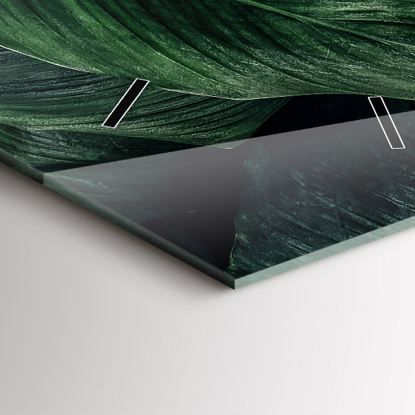 Reloj de vidrio vertical Monstera tropical - espejomat.es