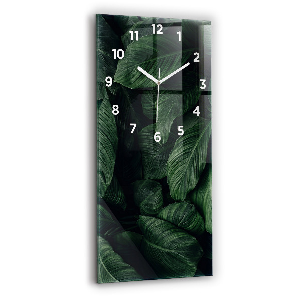Reloj de vidrio vertical Monstera tropical - espejomat.es